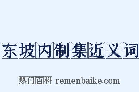 东坡内制集近义词是什么意思的图片